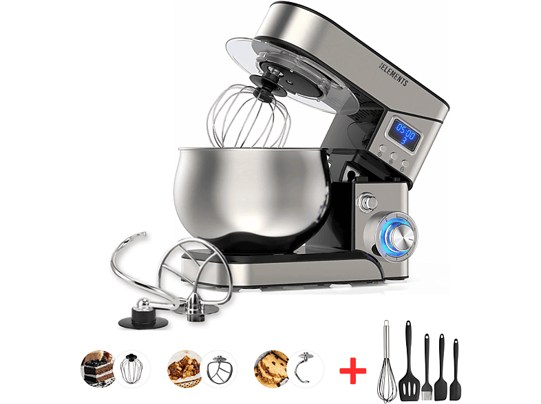 Elektrischer Fleischwolf 2000W - 6L Edelstahl - 2 Geschwindigkeiten - Mit 4 Klingen