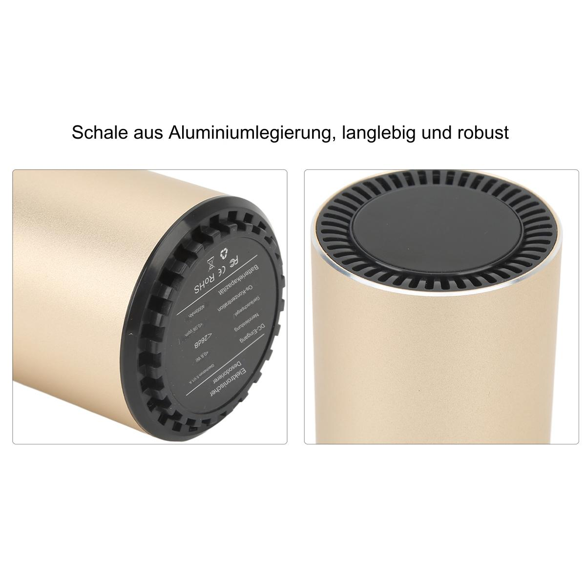 Nahaufnahme eines goldenen Geräts mit Details von unten und oben.