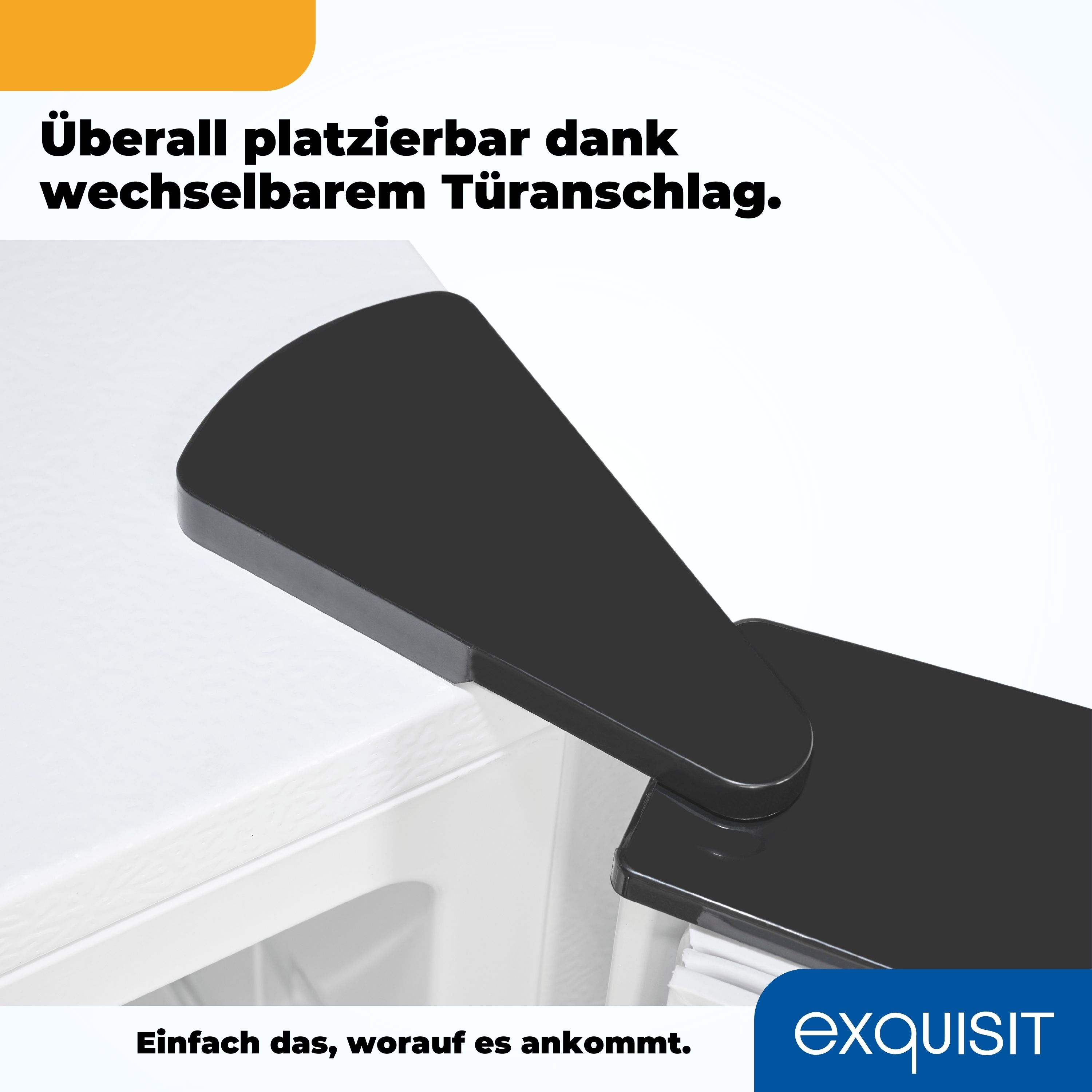 Nahaufnahme einer schwarzen Kühlschranktür, die zeigt, wie sie gewechselt werden kann.