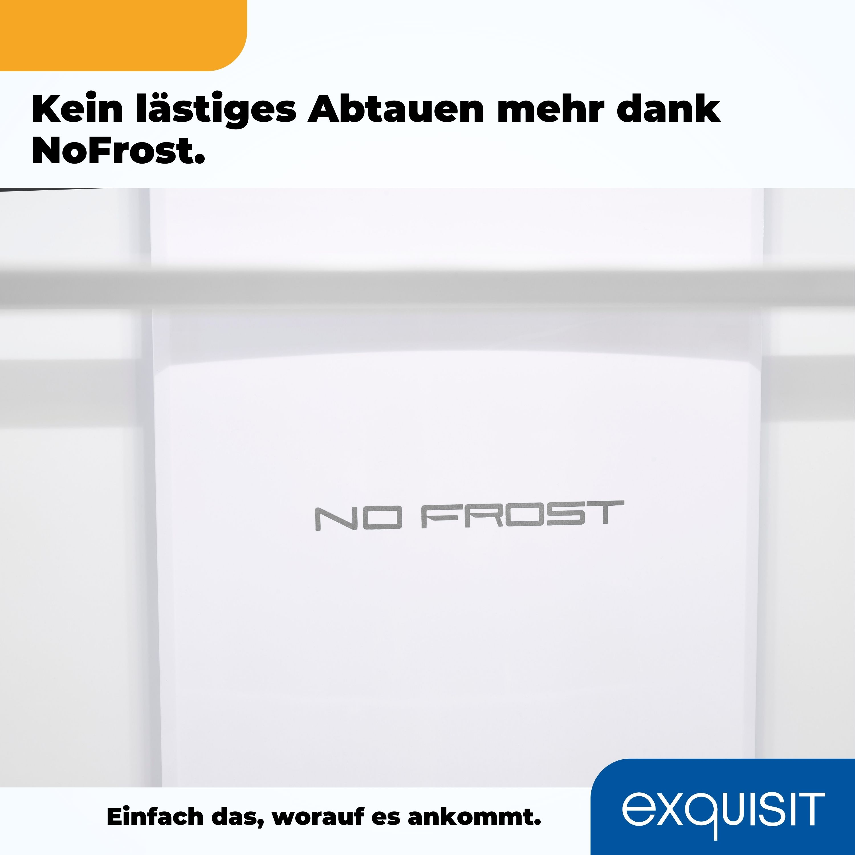Primer plano de la puerta del refrigerador con texto "NO FROST", diseño blanco y gris.