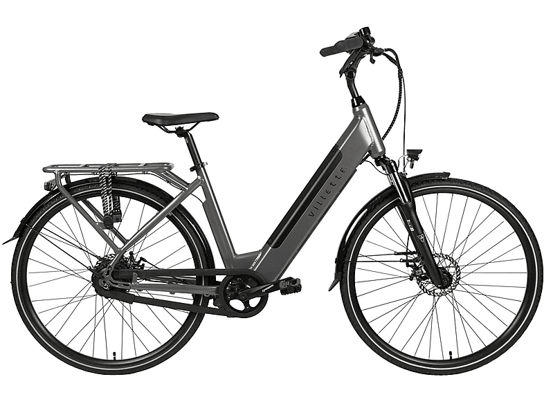 VILLETTE L'Amant Automatik Citybike (Laufradgröße: 28 Zoll, Rahmenhöhe: 48 cm, Damen-Rad, 470 Wh, grau)