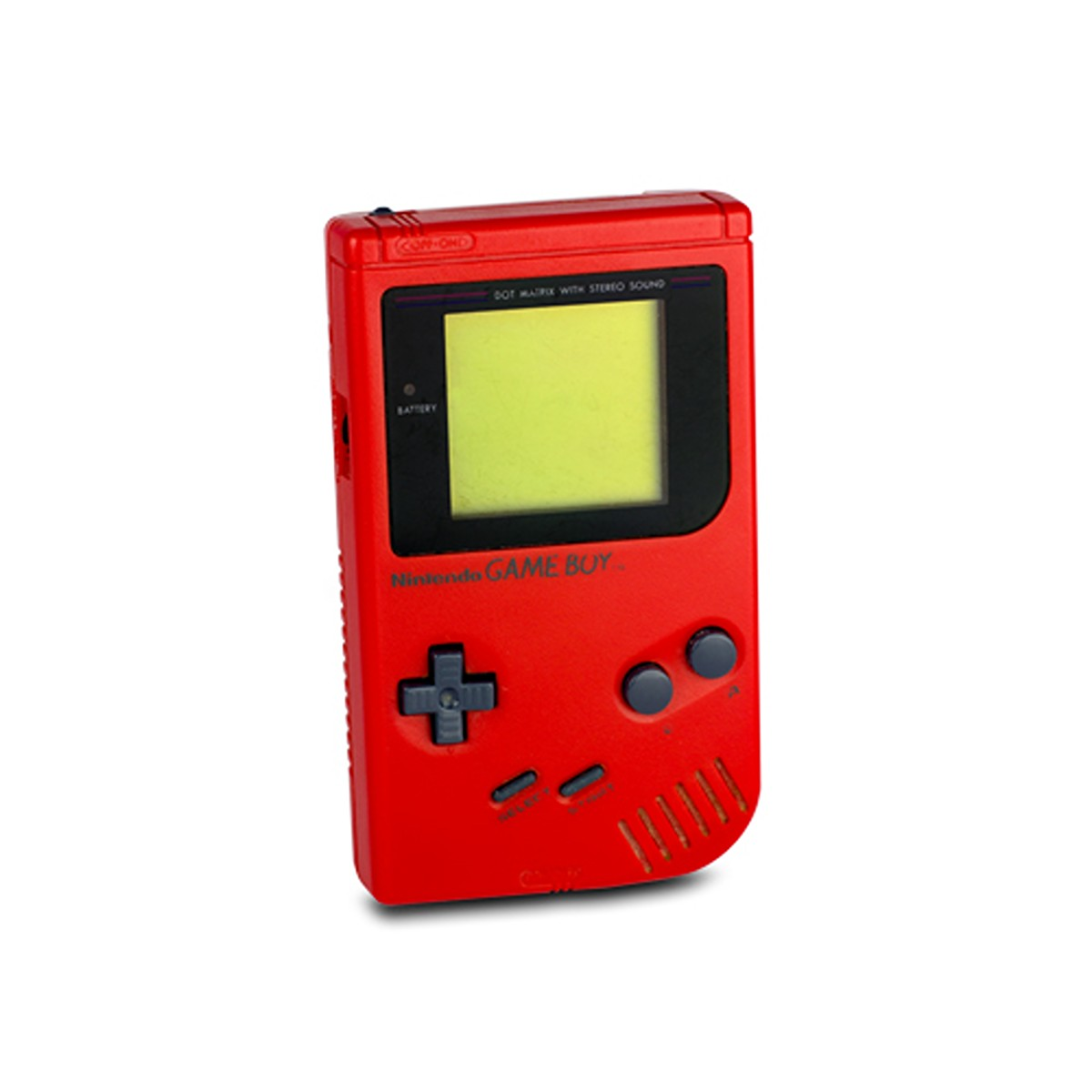 Rote Nintendo Game Boy Handheld-Konsole. Sie hat einen Bildschirm und Knöpfe.