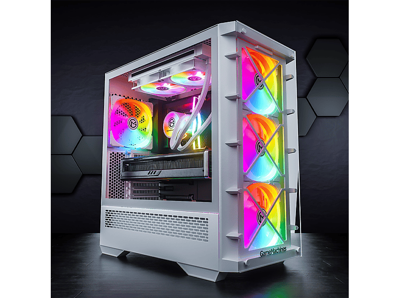 GAMEMACHINES Strom Snow Edition, Wasserkühlung, Intel i7-12700KF, Gaming PC mit Intel® Core™ i7, 32 GB RAM, 1000 GB SSD GeForce RTX™ 5070, Windows 11 Pro