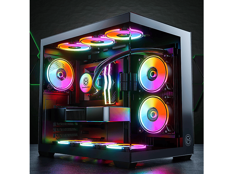 GAMEMACHINES Cube, Wasserkühlung, Gaming PC mit AMD Ryzen™ 7 7800X3D Prozessor, 32 GB RAM, 1000 GB SSD, NVIDIA, NVidia GeForce RTX™ 5070 Ti, Windows 11 Pro