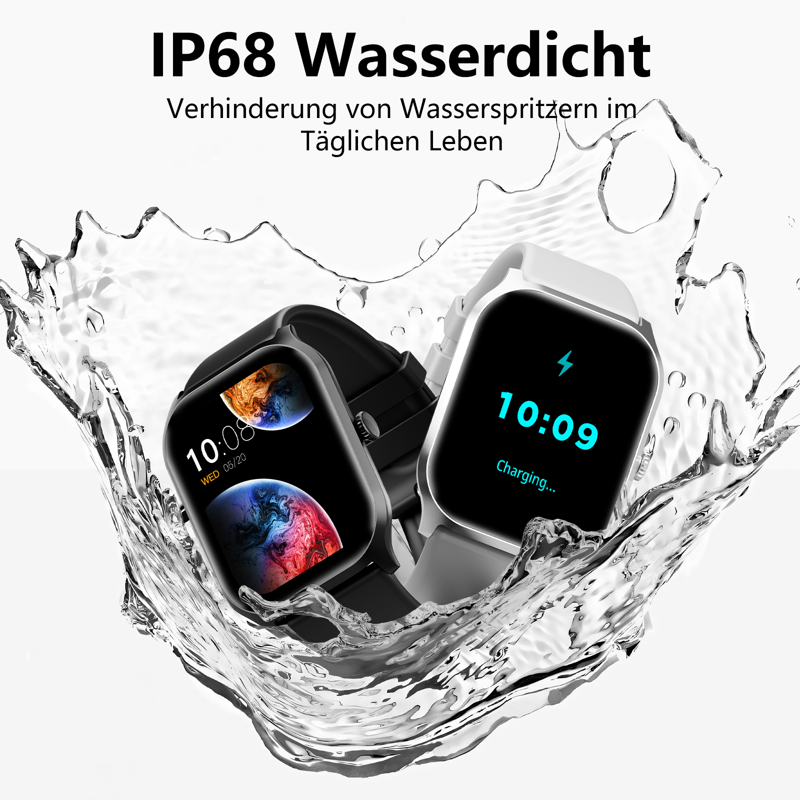 Ein schwarzes Ladecase mit einem schwarzen Kabel daneben.