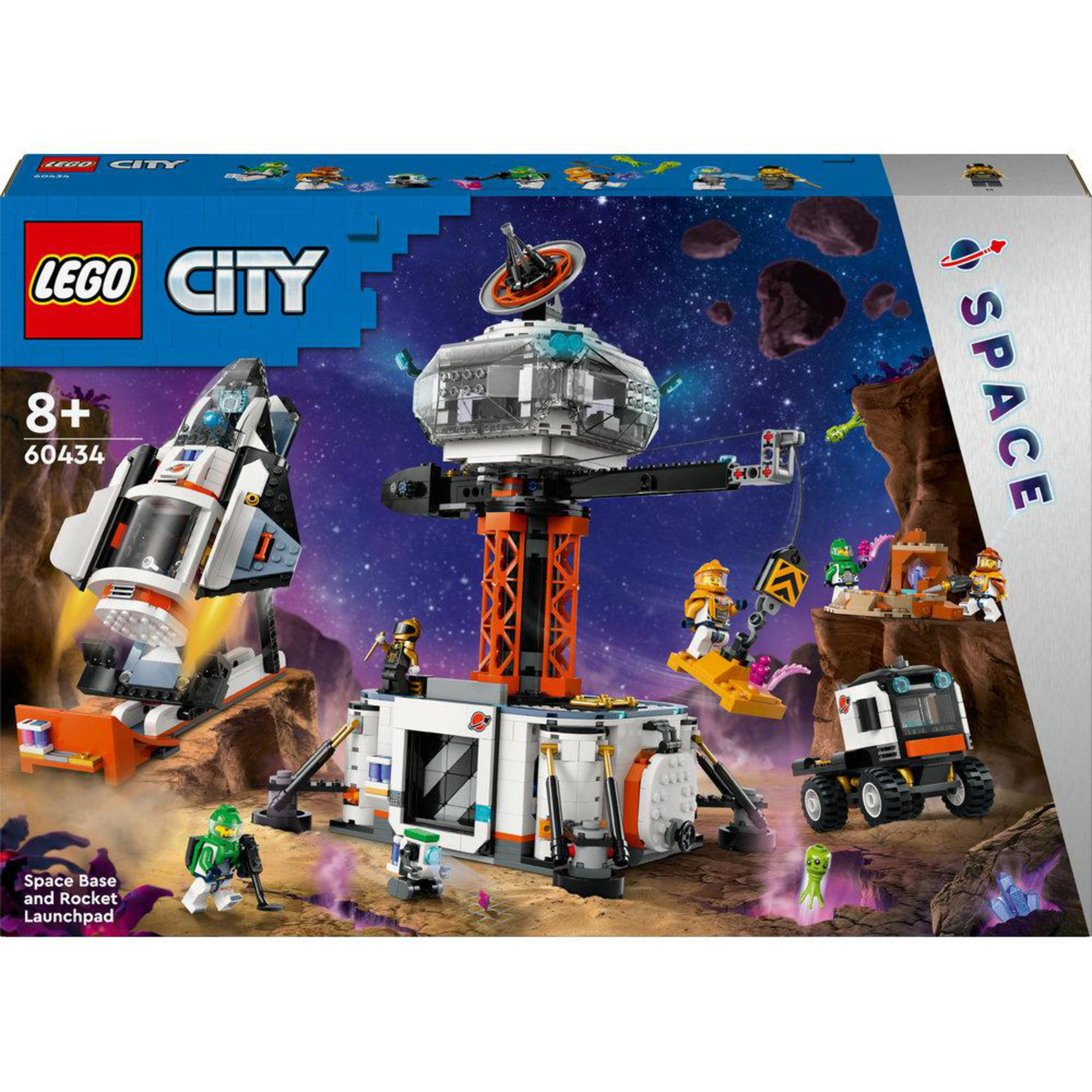 LEGO City Space Base und Raketenstartplatz Set mit Raumfahrzeugen und Figuren.