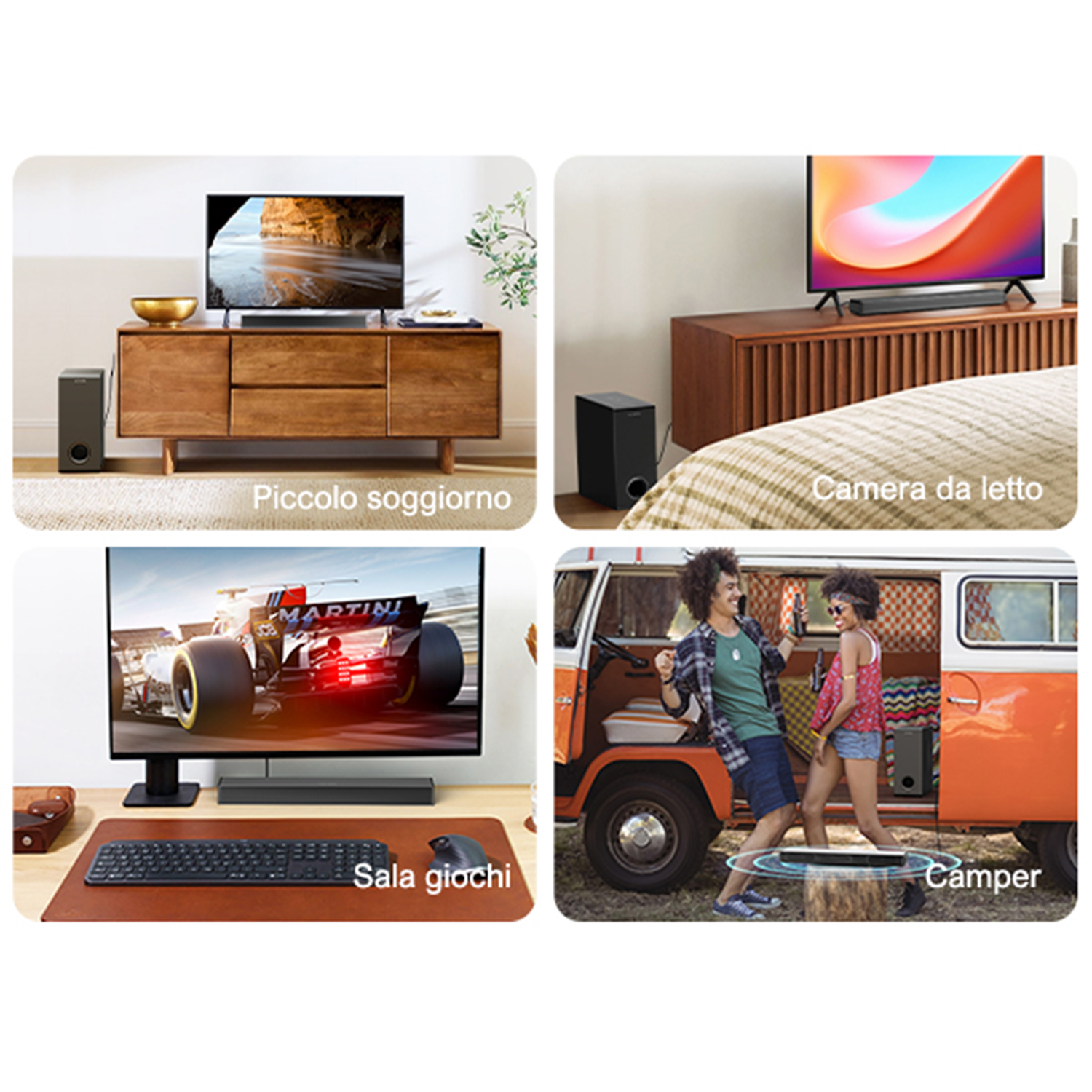 Barra de sonido con subwoofer - ULTIMEA Nova S40, Bluetooth, Subwoofer Con cable, Negro