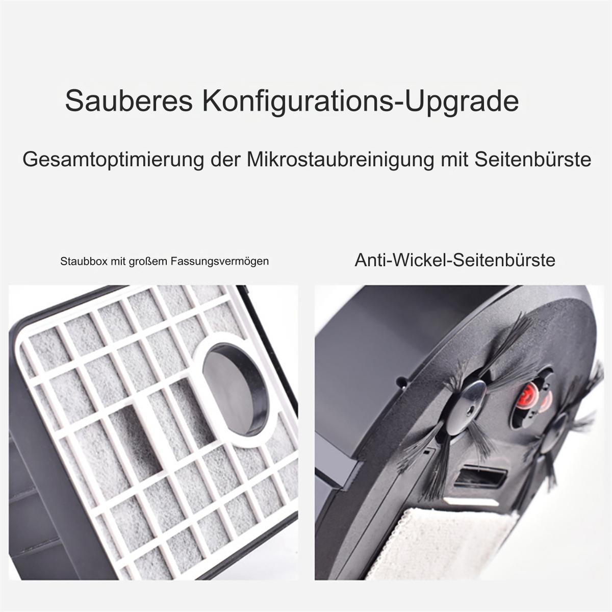 Bilder von Staubsaugerkomponenten: Staubbox und Bürstenanordnung.