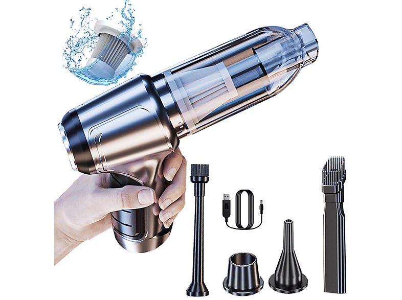 FLYSTAR Handstaubsauger Kabellos Akku für Zuhause Tragbar Staubsauger, maximale Leistung: 15 Watt, Schwarz)