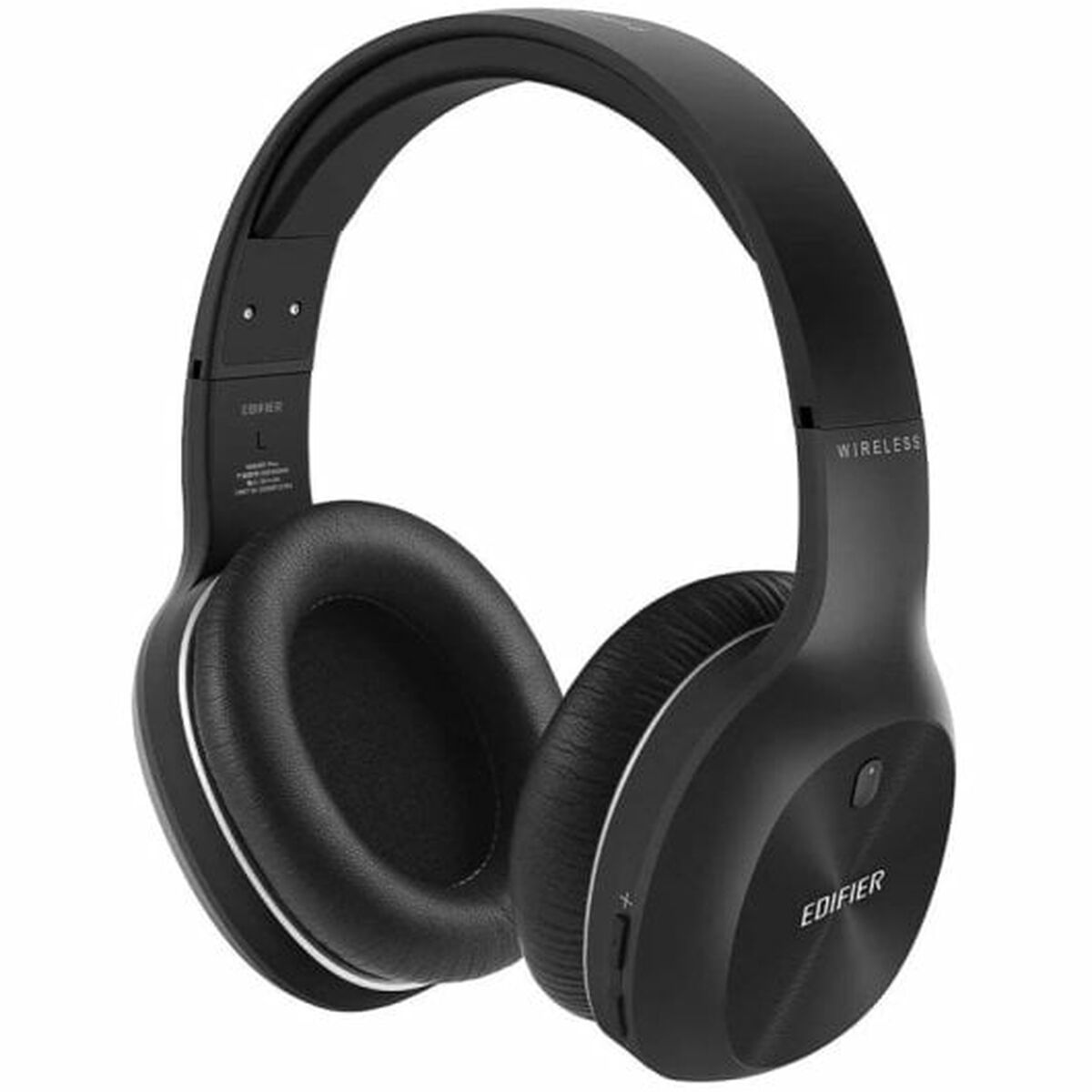 Cuffie wireless nere con finiture bianche, marchio visibile sul padiglione.