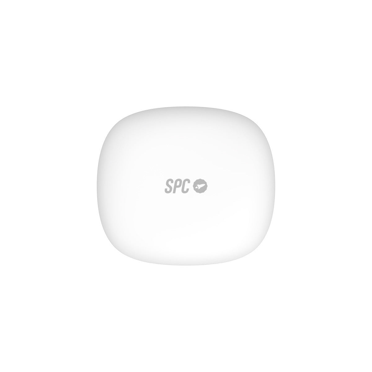 Dispositivo bianco, di forma quadrata, con la scritta 'SPC'. È su sfondo bianco.