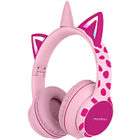 MediaMarkt IMOSHION Kinderkoptelefoon Unicorn met Decibelbegrenzer - Verlichte AUX / Bluetooth Kinder Koptelefoon Roze aanbieding