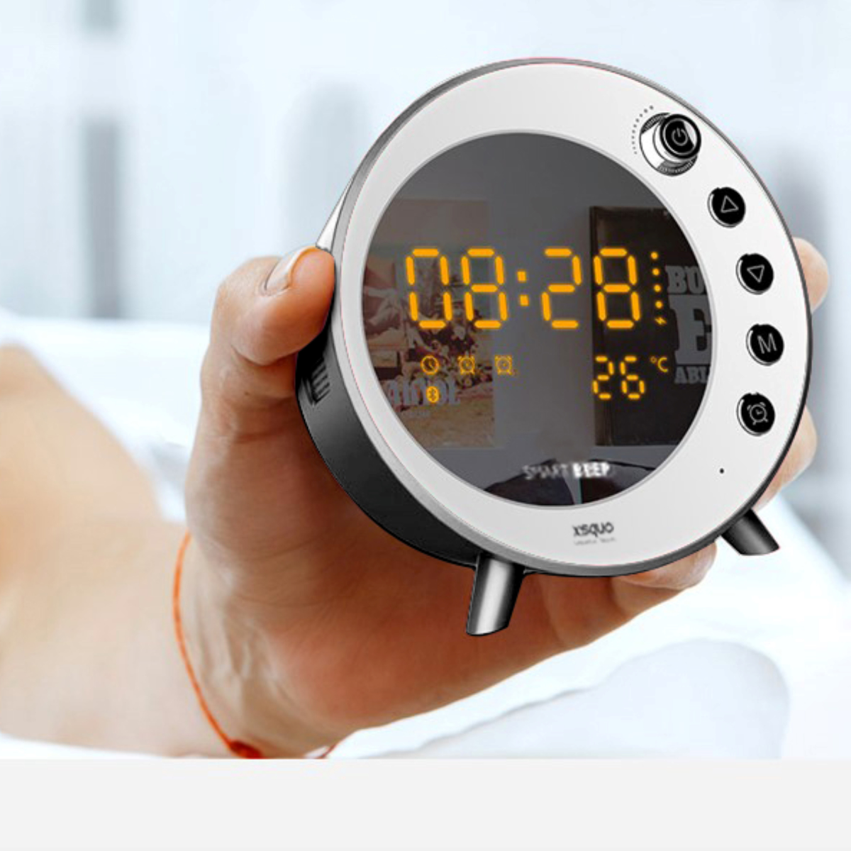 ELECTRÓNICA Reloj despertador Smart Beep XSQUO, Blanco/Negro