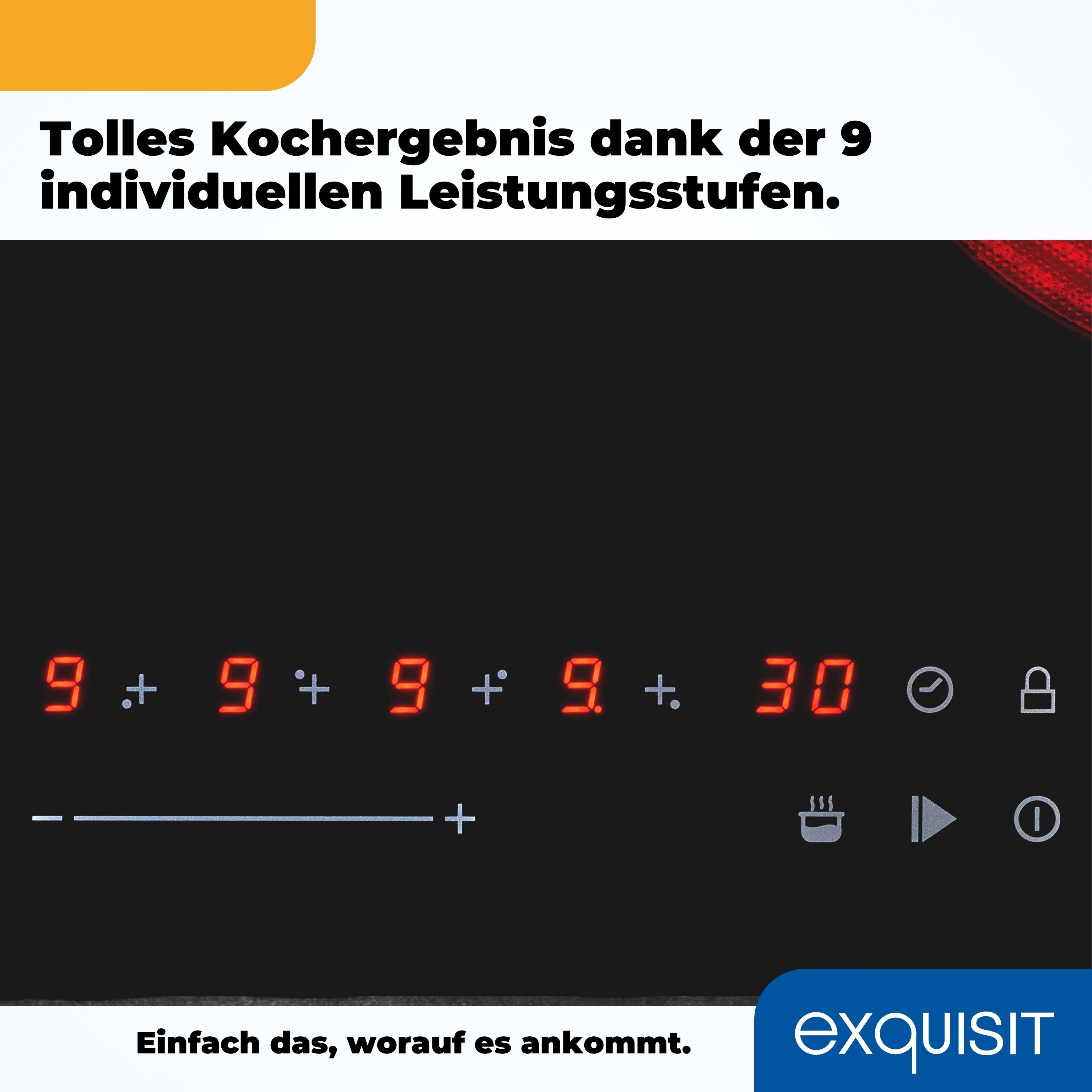 Schwarze und rote Digitalanzeige mit Zahlen und Symbolen.