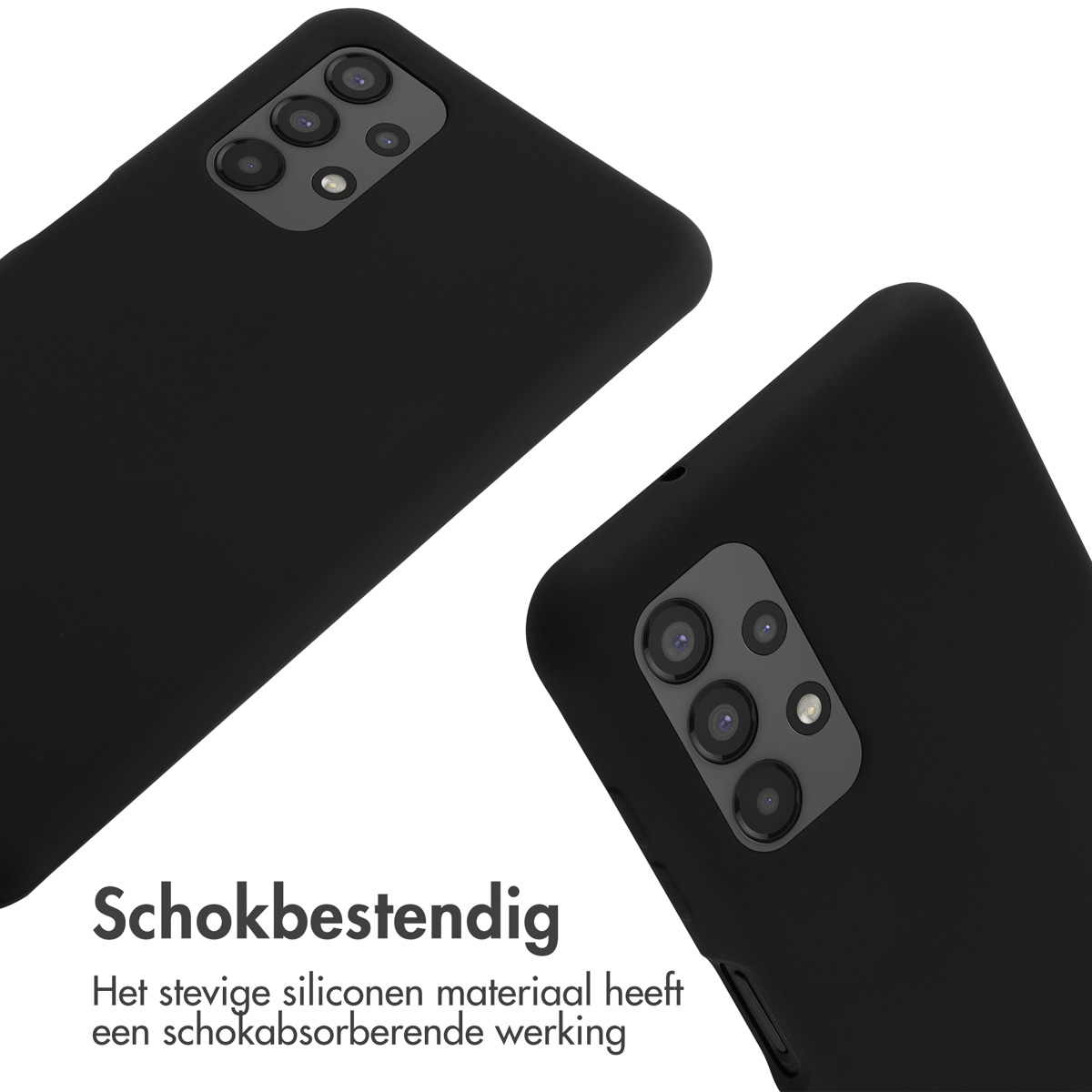 Two black phone cases, one angled, showing the camera section.