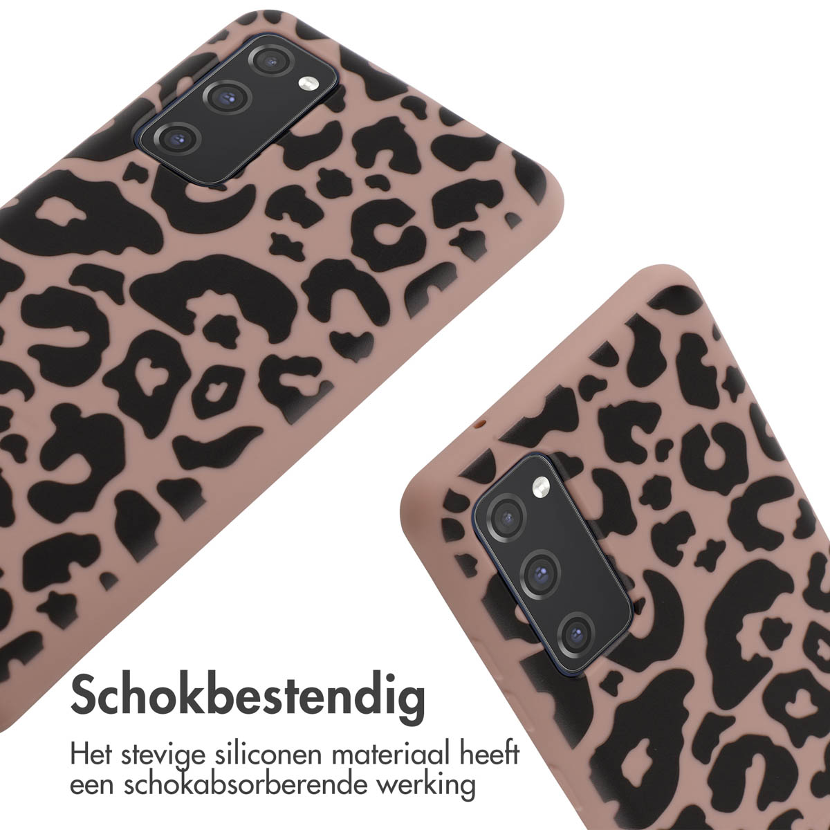 Due custodie per telefono, una con stampa leopardata, una con un telefono all'interno.