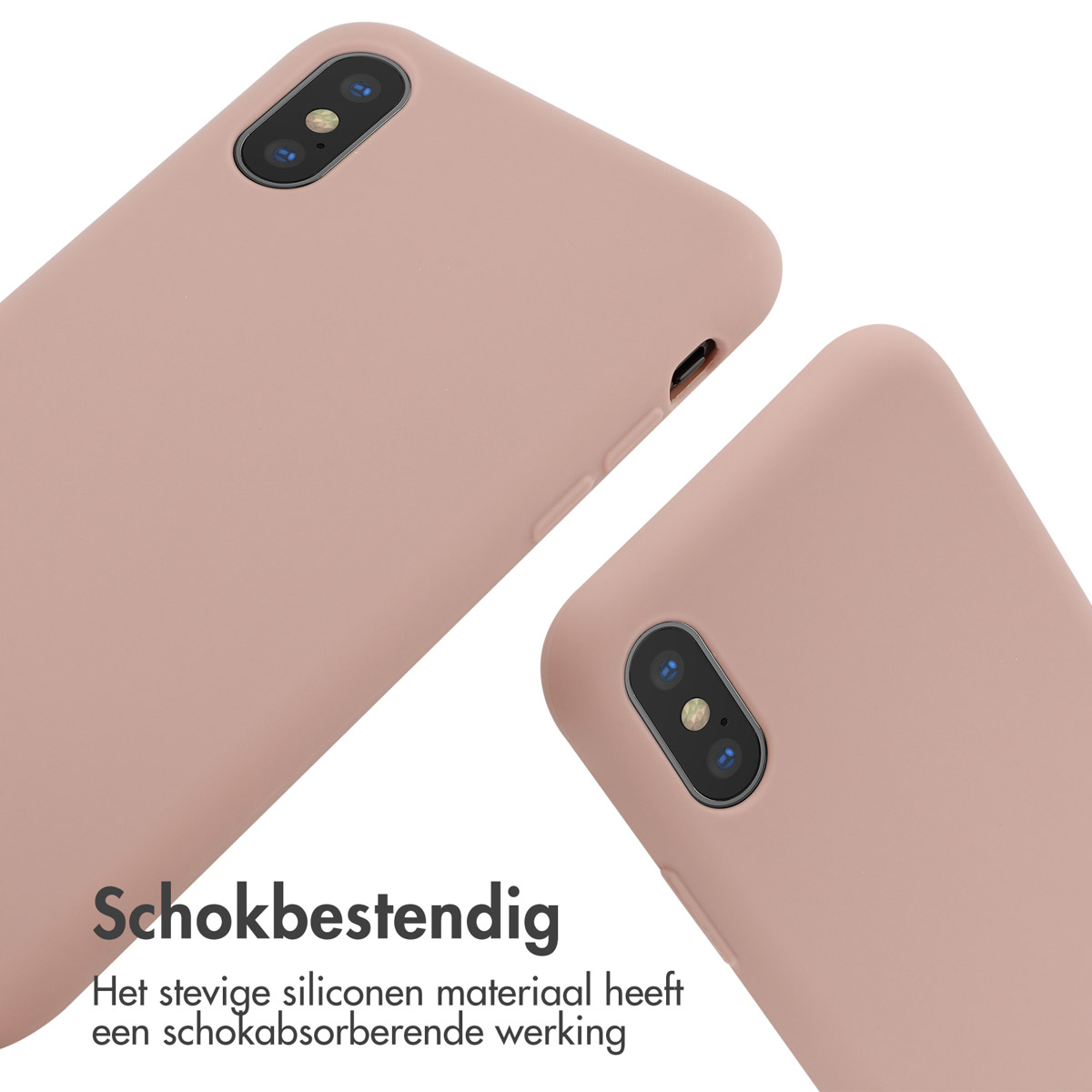 Due telefoni rosa. Entrambi i telefoni sono in custodie rosa. Lo sfondo è bianco. I telefoni sono angolati.