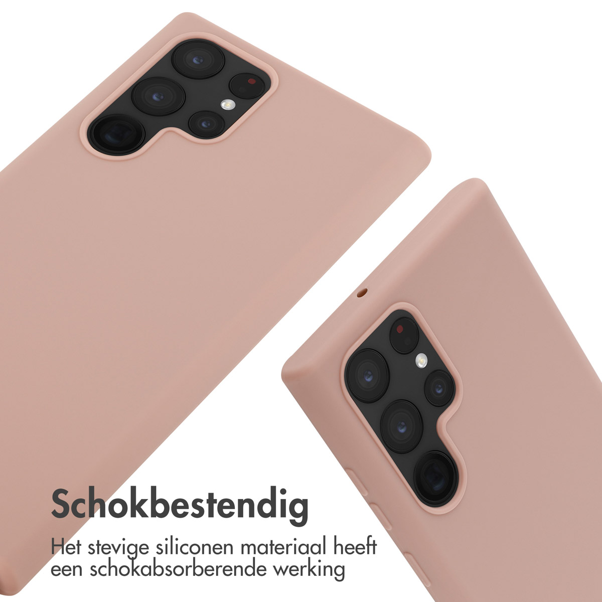 Deux téléphones roses. Les deux téléphones sont dans des étuis roses. Le fond est blanc. Les téléphones sont en biais.