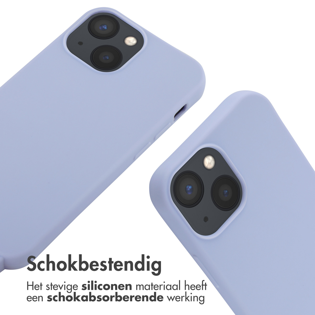 Deux téléphones bleu clair. Les deux téléphones sont dans des étuis bleu clair. Le fond est blanc. Les téléphones sont en biais.