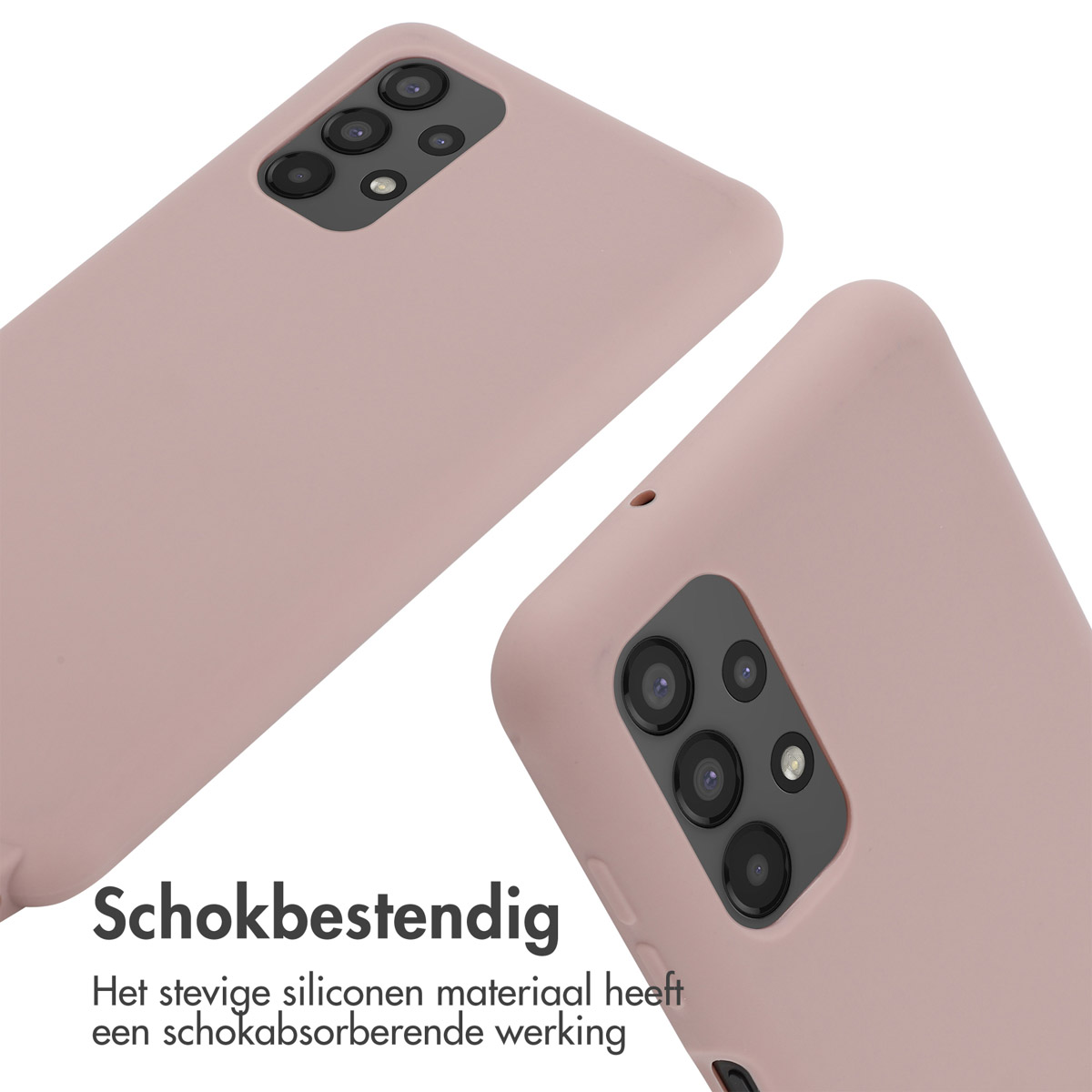 Two pink phone cases. Text: Shockproof.