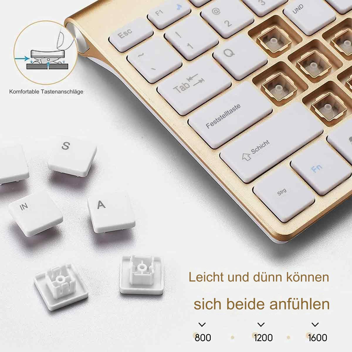 Goldene Tastatur mit weißen Tasten, Nahaufnahme. Einige Tasten sind entfernt. Weißer Hintergrund.