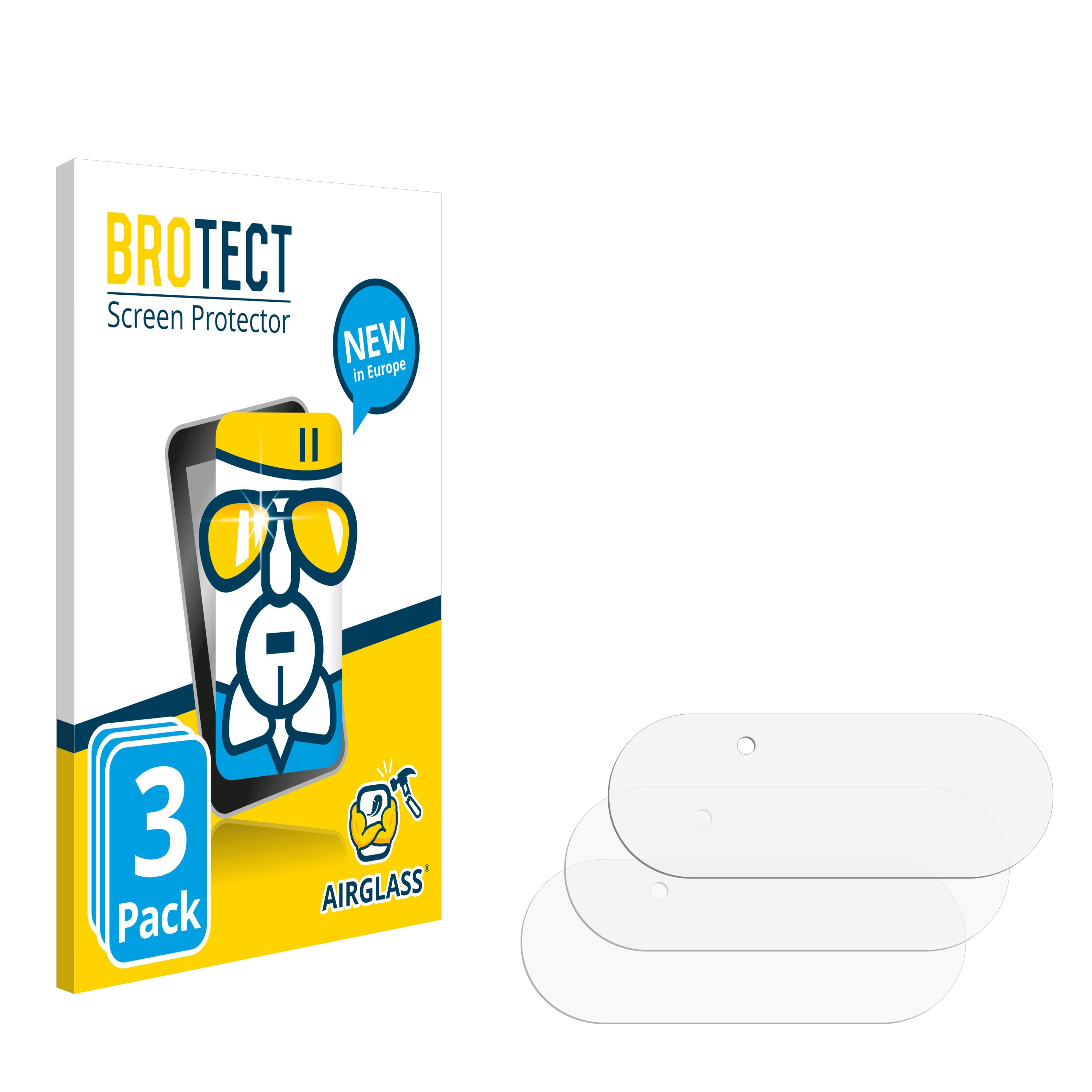 Brotect Displayschutzfolien-Paket mit 3 Folien und einem Satz klarer Displayschutzfolien.
