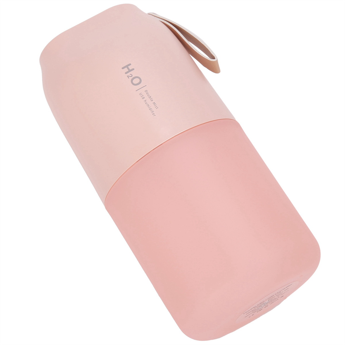 Rosa und weißer Luftbefeuchter. H2O und Double Mist sind oben aufgedruckt.
