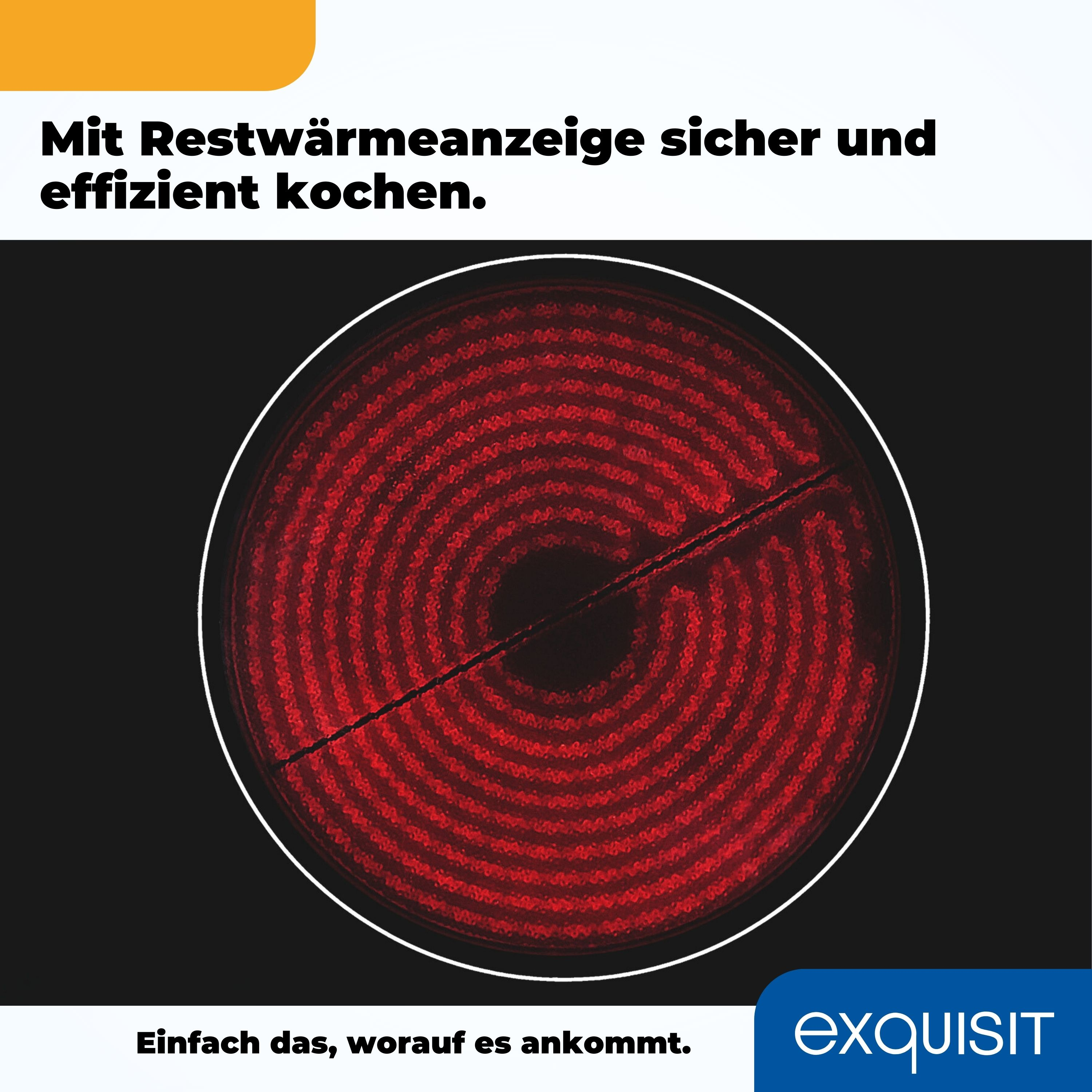 Rozgrzana płyta kuchenna z czerwonym okręgiem. Tło jest czarne.