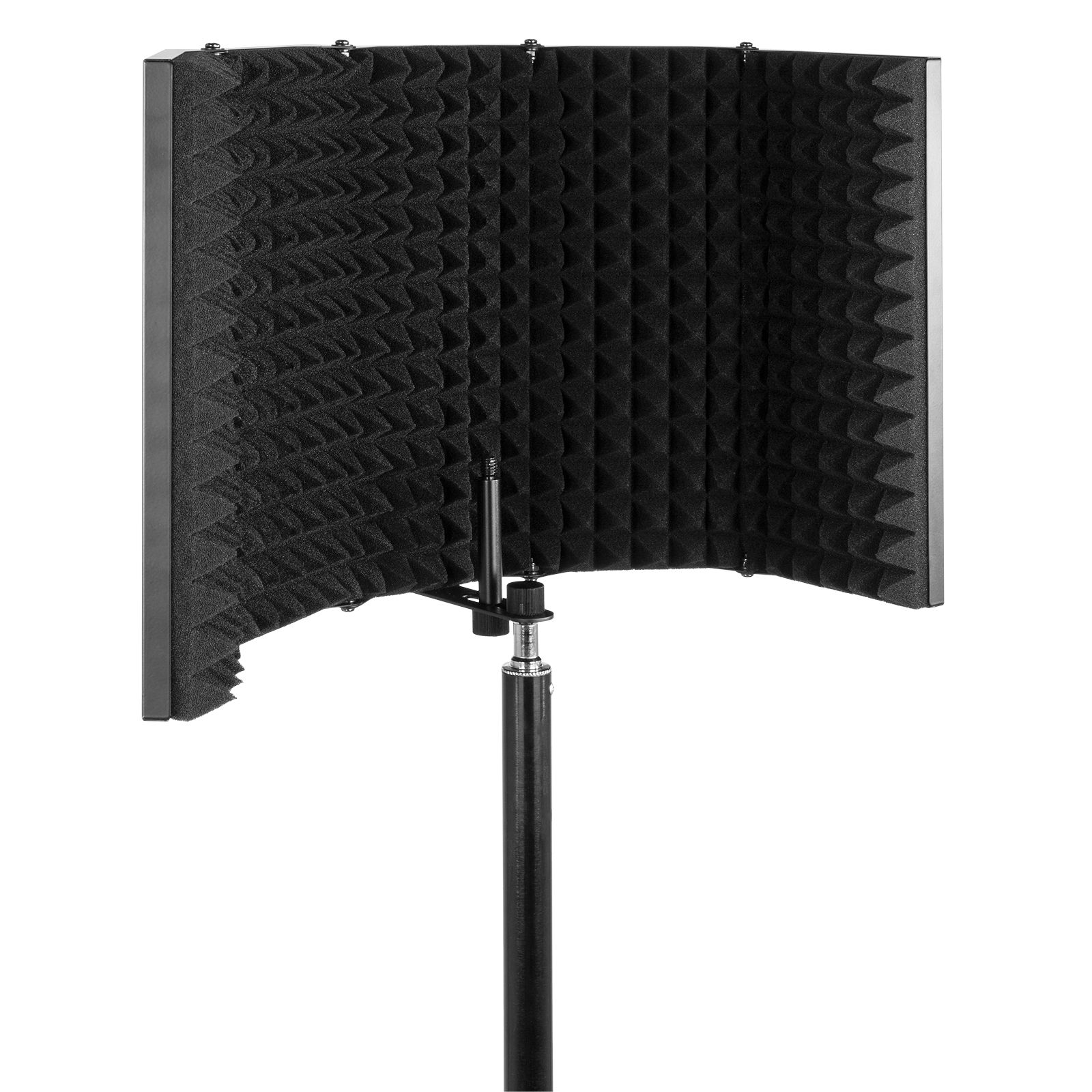 Panel de aislamiento acústico negro con interior de espuma.
