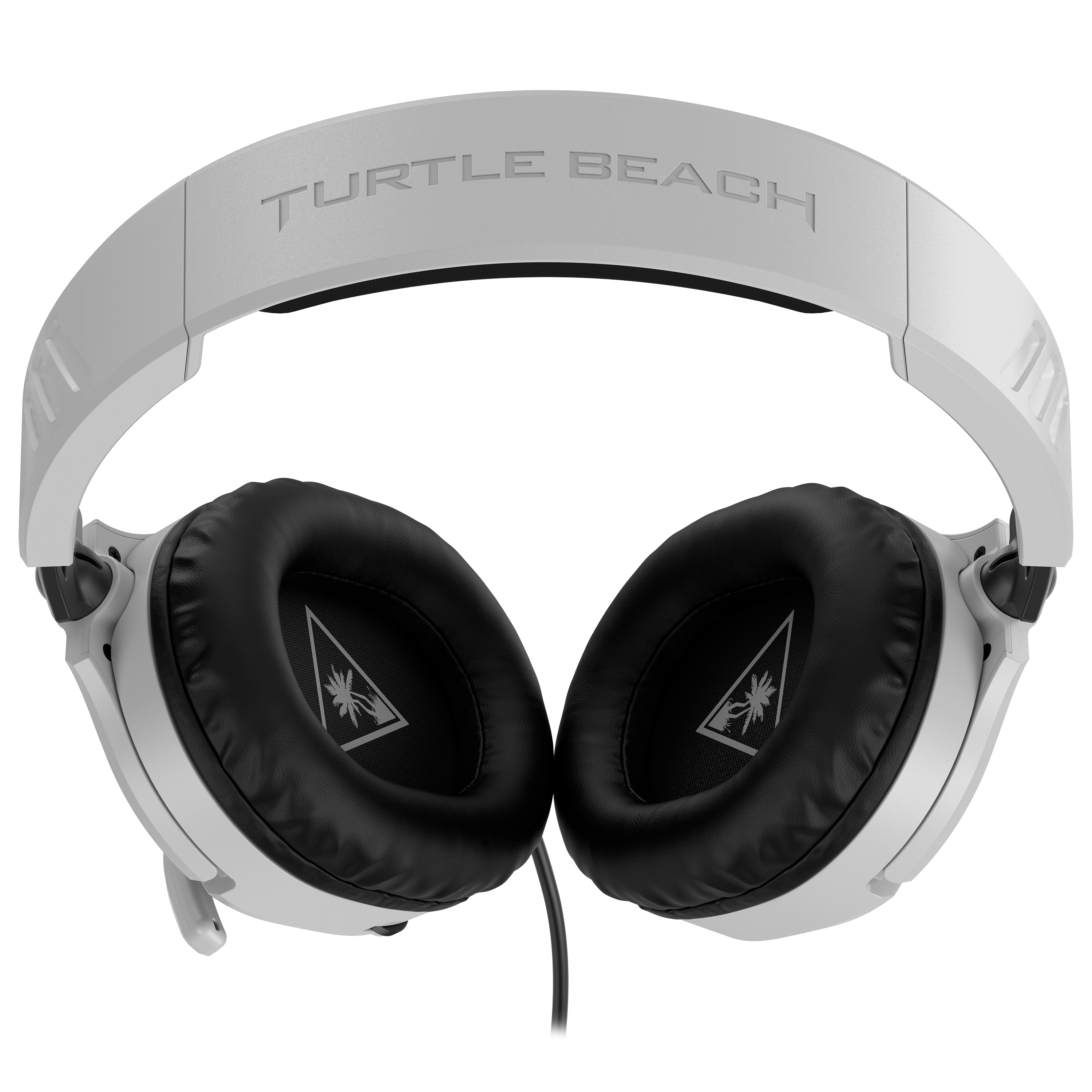 White headset with black ear cups, brand logo, and the inscription 'TURTLE BEACH'.
