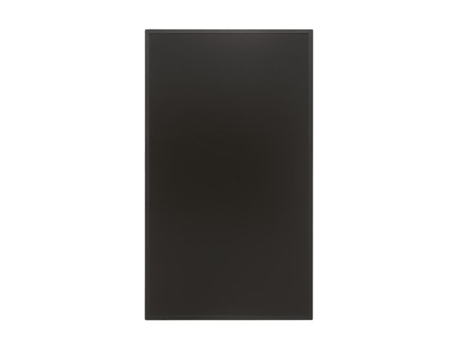 Un pannello rettangolare nero solido. La superficie è liscia e opaca, con una trama uniforme e liscia.