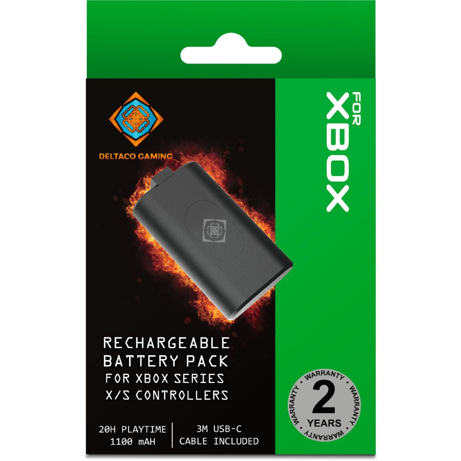 Un pacco batteria per controller Xbox Series X/S in una scatola.