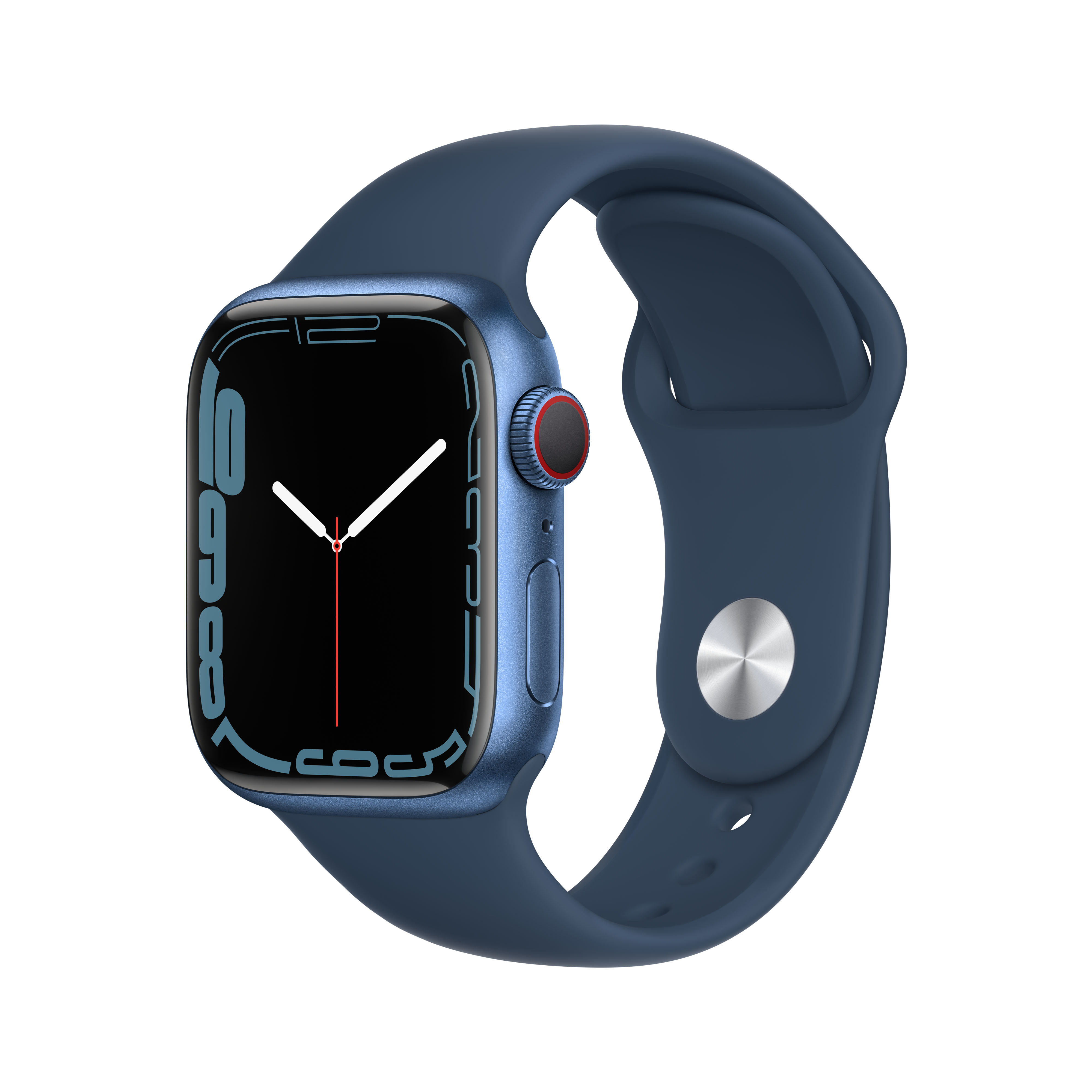 APPLE S7 GPS+CEL 41 BLUE ALU ABYSS BLUE SPO Smartwatch Aluminium Fluorelastomer, 130 - 200 mm, Armband: Abyssblau, Gehäuse: Blau