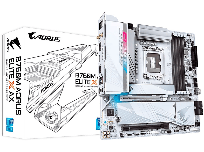 Placa base  - Motherboard Gigabyte B760M AORUS ELITE X AX 1700 MATX 4XDDR5 GIGABYTE