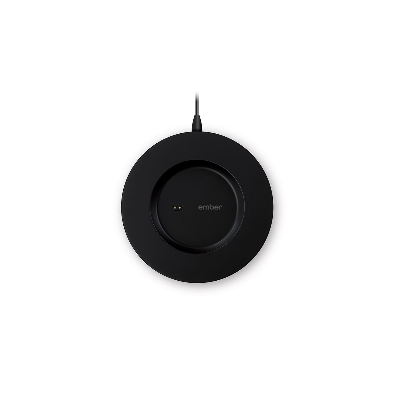 Base di ricarica nera per una tazza, con il marchio 'ember'.