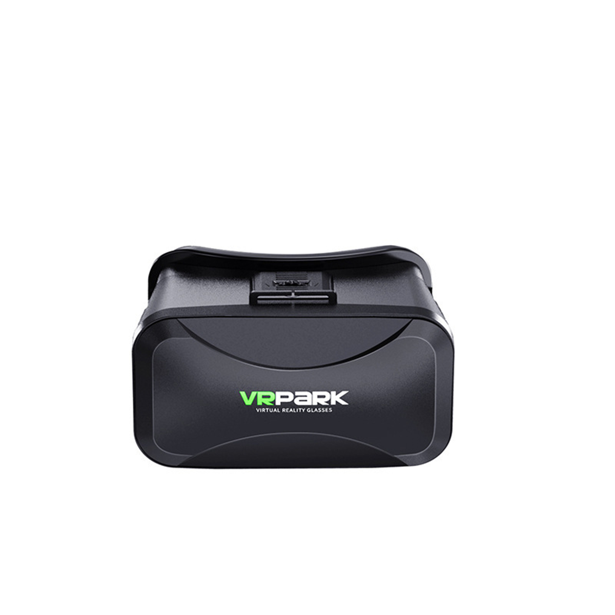 Ein schwarzes VR-Headset mit den Worten "VPARK VIRTUAL REALITY GLASSES".