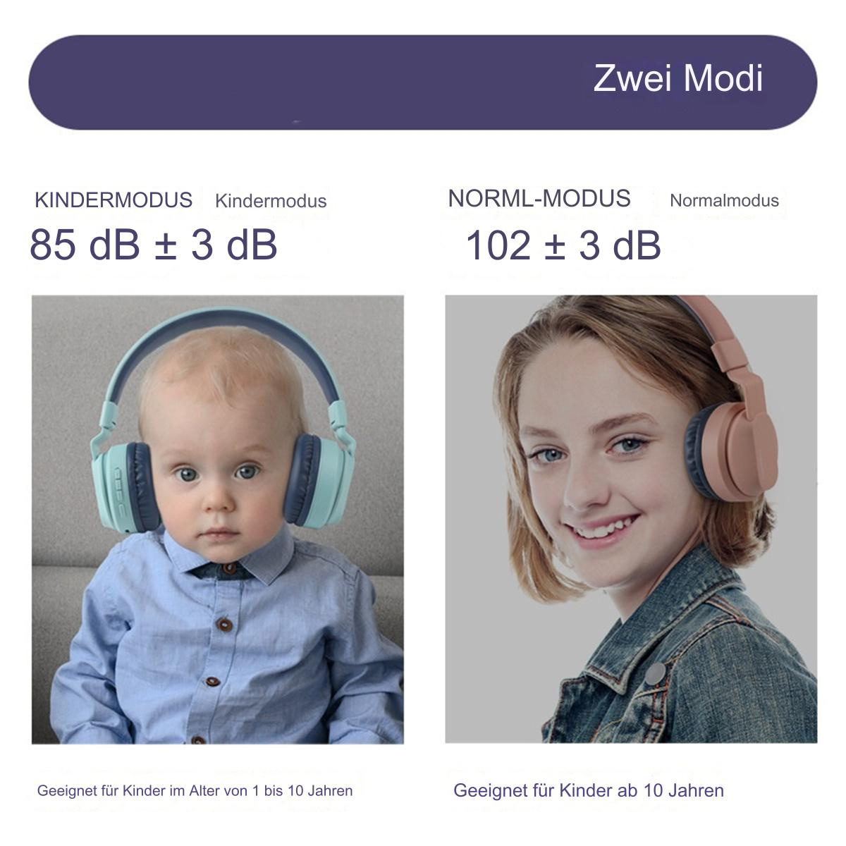 Vergleich von zwei Kindern mit verschiedenen Kopfhörern. Eines ist ein Baby, das andere ein Mädchen.