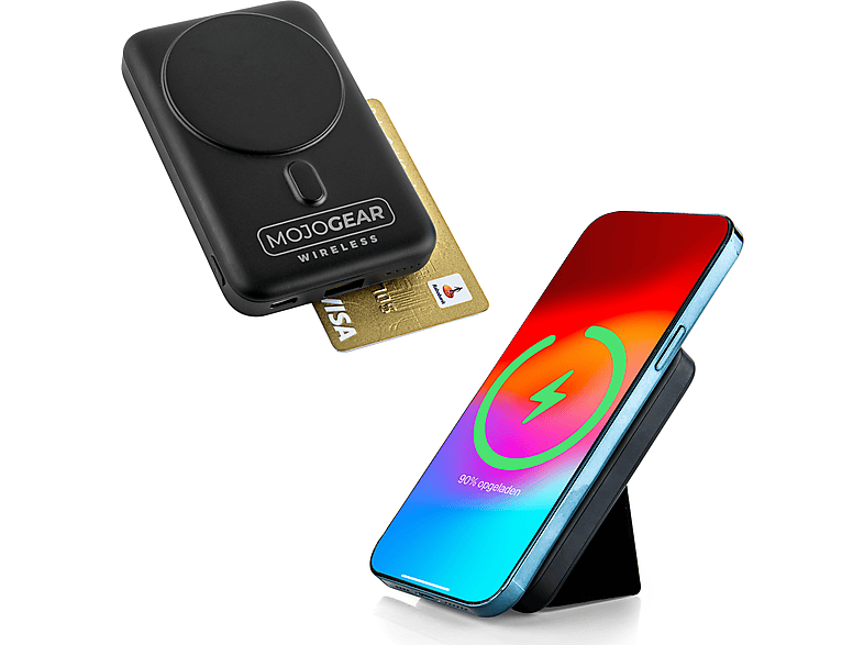 MOJOGEAR MG-PB8-BLACK Powerbank 10.000 mAh Schwarz, Weiß