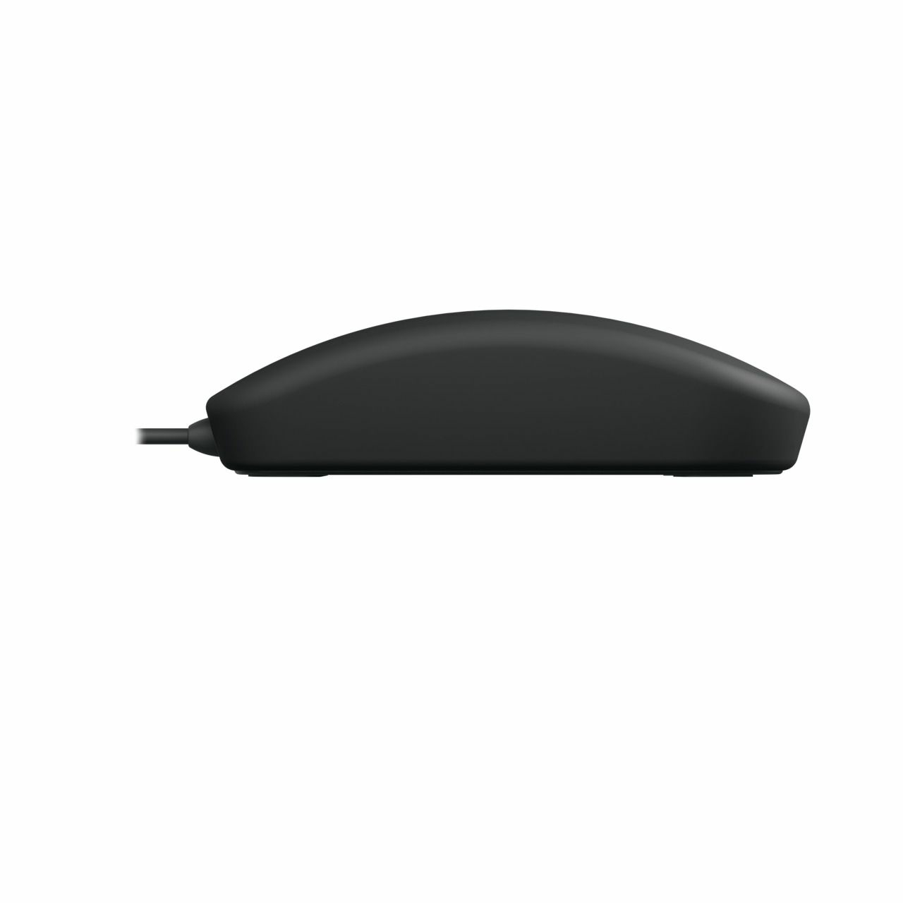 Souris ergonomique blanche, vues dessus et dessous. Caractéristiques : molette et boutons latéraux. Certifications.