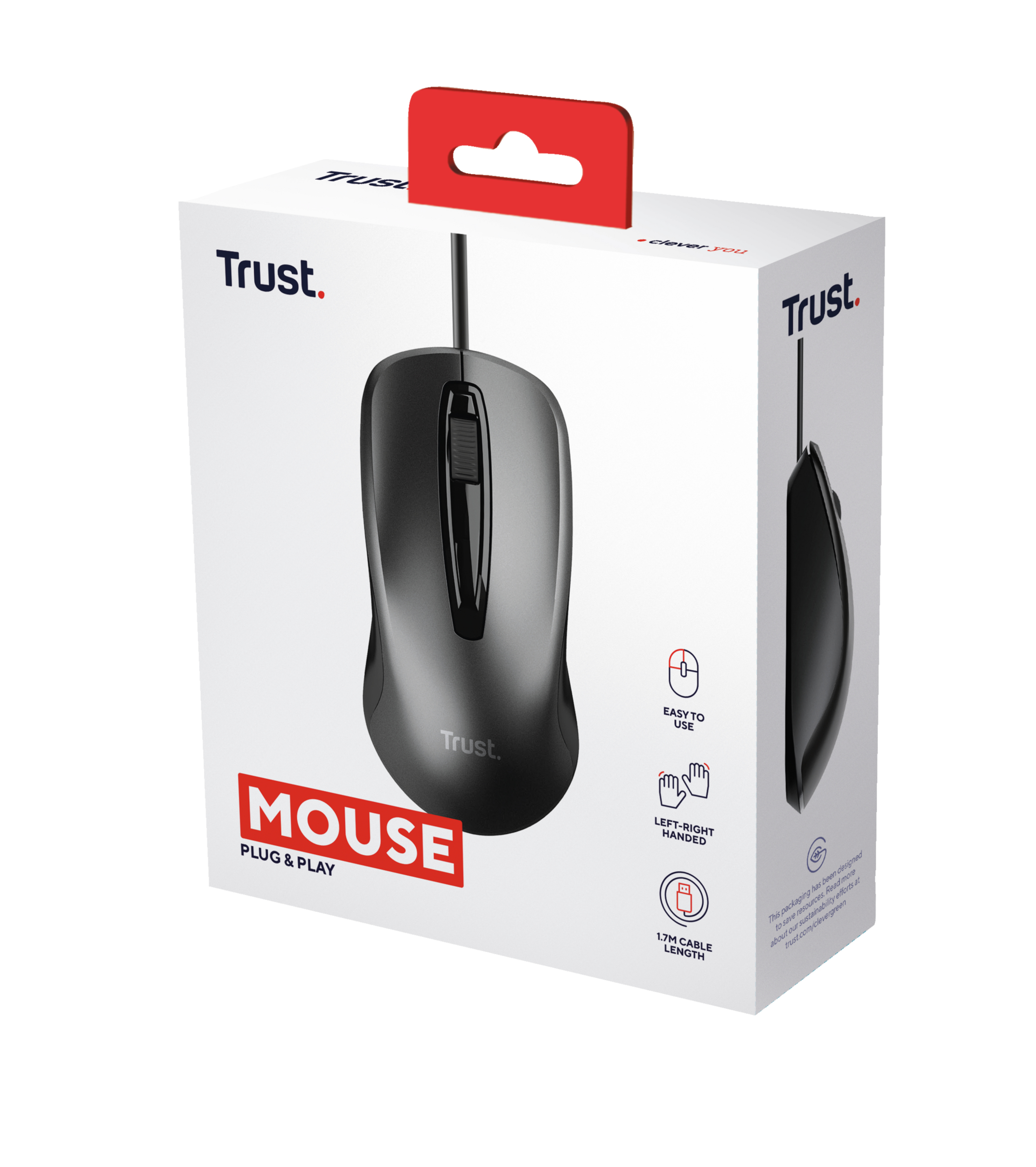 Czarna mysz komputerowa z pomarańczowym kółkiem przewijania i przyciskami bocznymi.