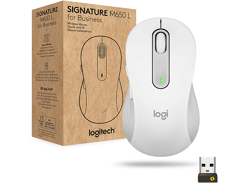 Ratón inalámbrico | LOGITECH 910-006349, Bluetooth, 4000 ppp, Blanco ...