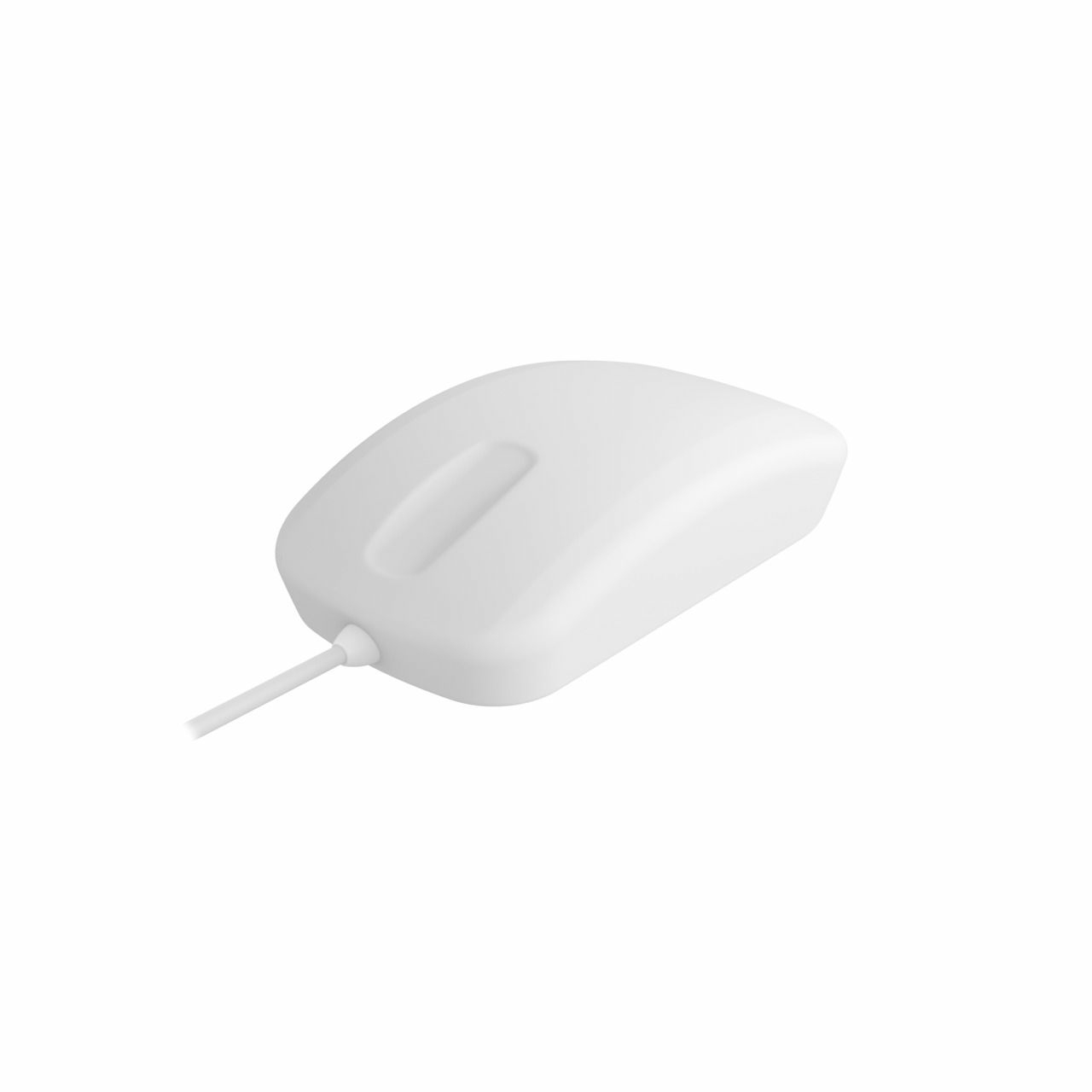 Ratón blanco con cable blanco. Diseño simple.