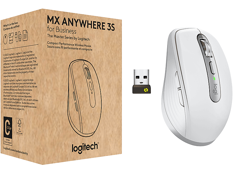 Ratón inalámbrico | LOGITECH 910-006959, RF Wireless + Bluetooth, 8000 ...