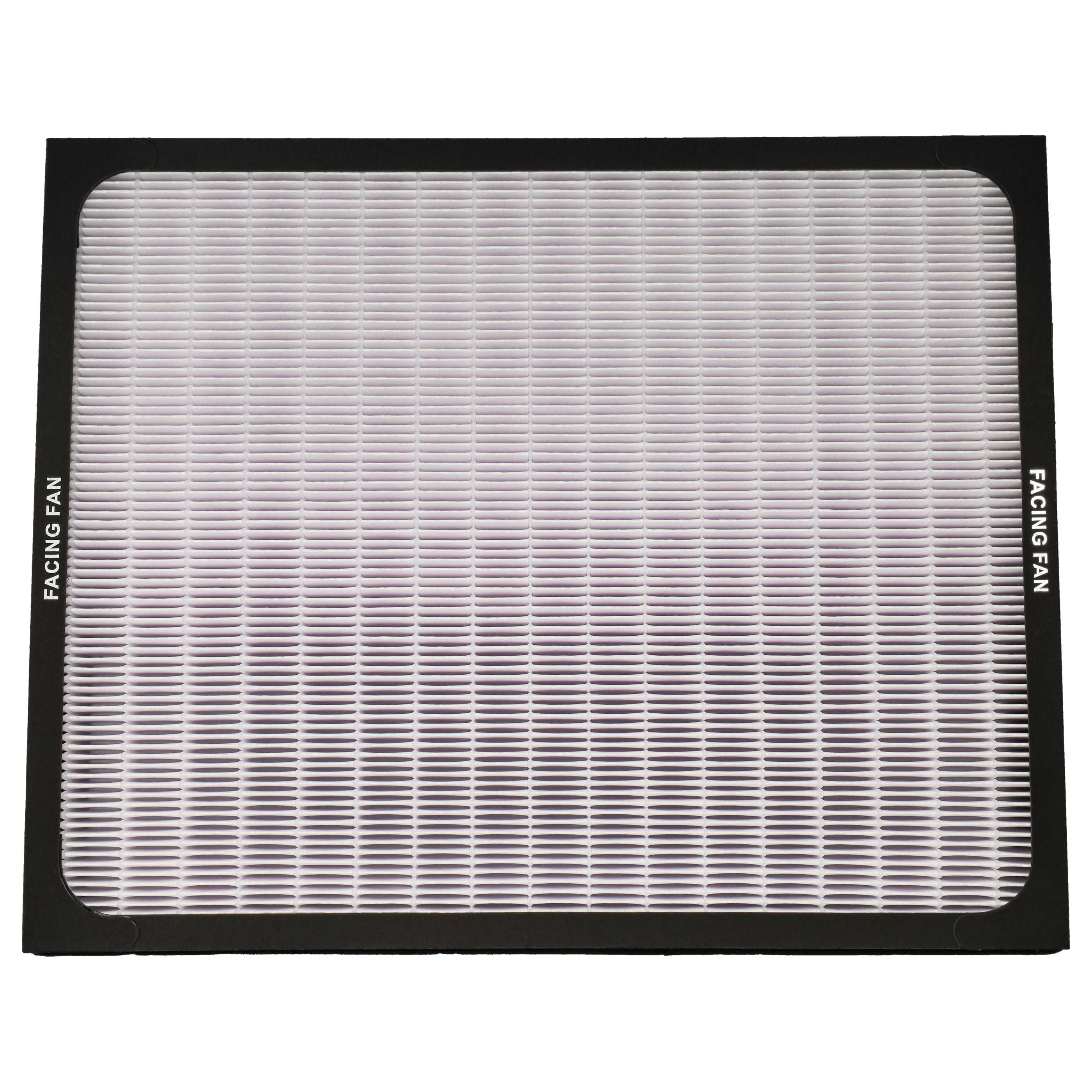 Luftfilter mit schwarzem Rahmen und weißem Filtermaterial.