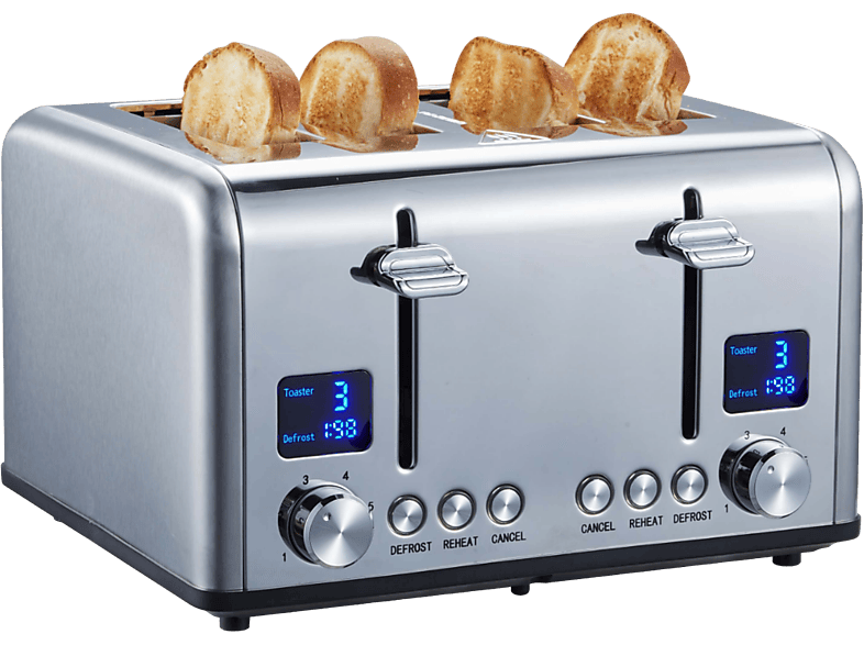STEINBORG SB-2080 Toaster Edelstahl (1630 Watt, Schlitze: 4)