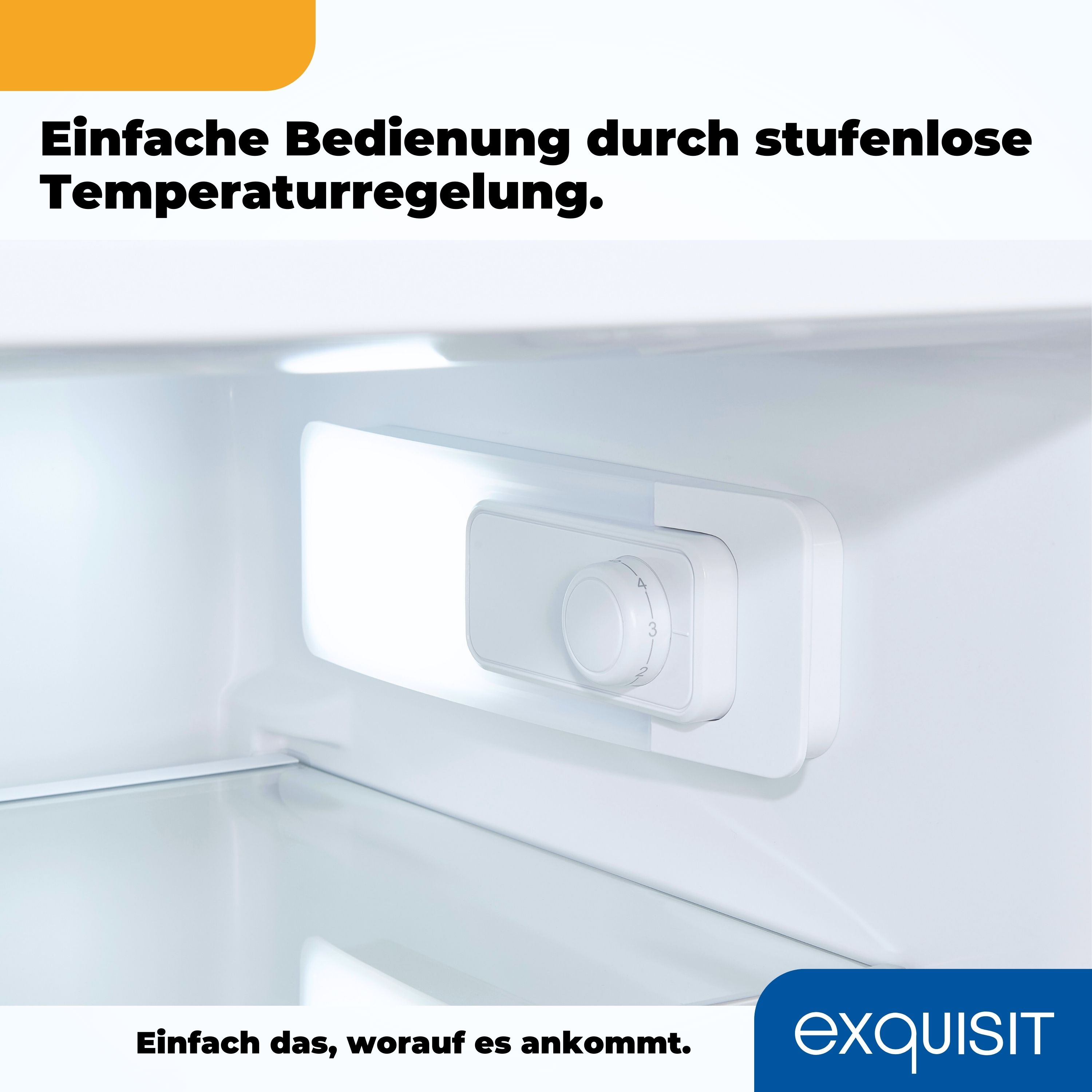 In einem Kühlschrank. An der Wand befindet sich ein weißer Temperaturregler.