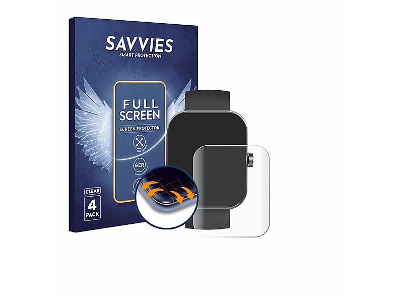 Savvies Displayschutzfolie Für Knauermann Pro 4 - Full-Cover 3D Curved Anti-Fingerprint