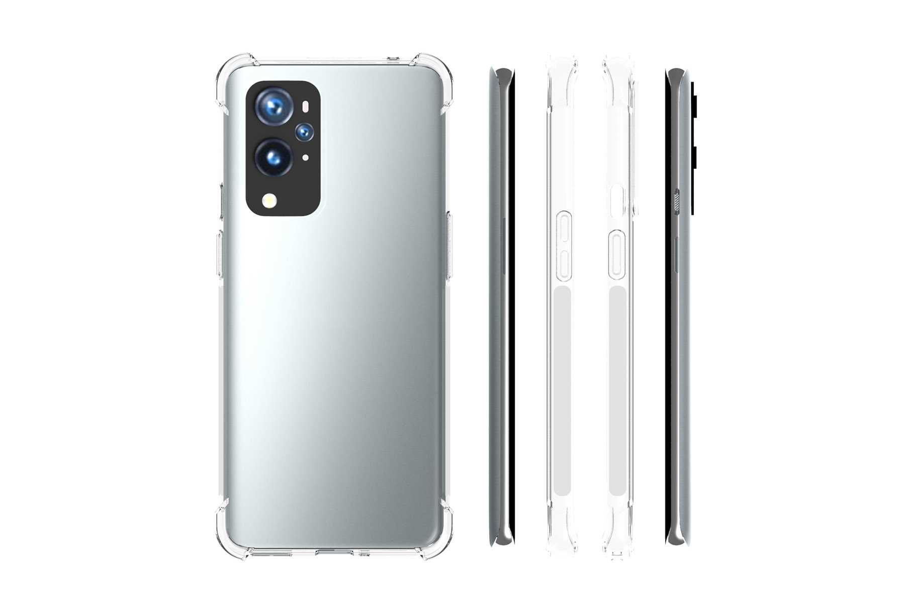 Ein Telefon von hinten mit einer transparenten Hülle.