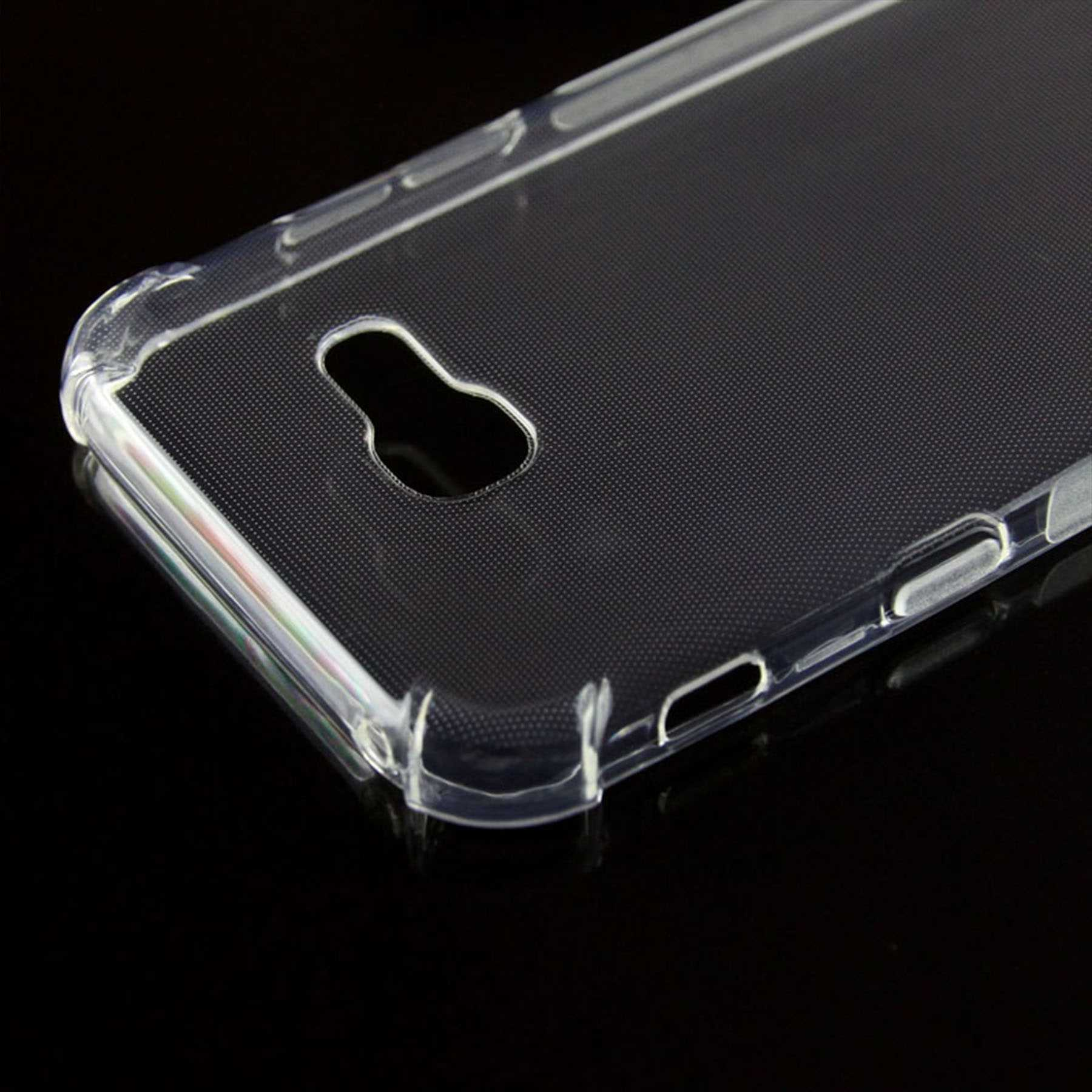 Nahaufnahme einer transparenten Telefonhülle auf schwarzem Untergrund. Zeigt das Innendesign.