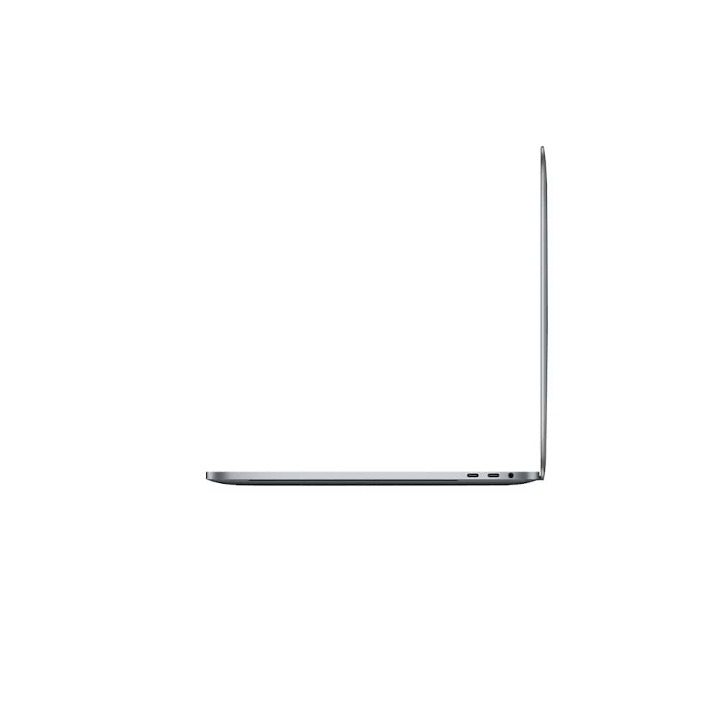 Ein Laptop im Profil, silberfarben, auf weißem Hintergrund platziert.